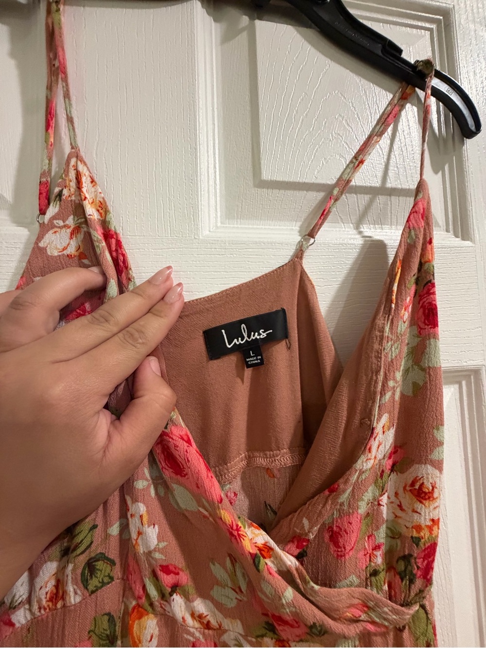 Lulu's Floral Mauve Pink Wrap Midi Dress